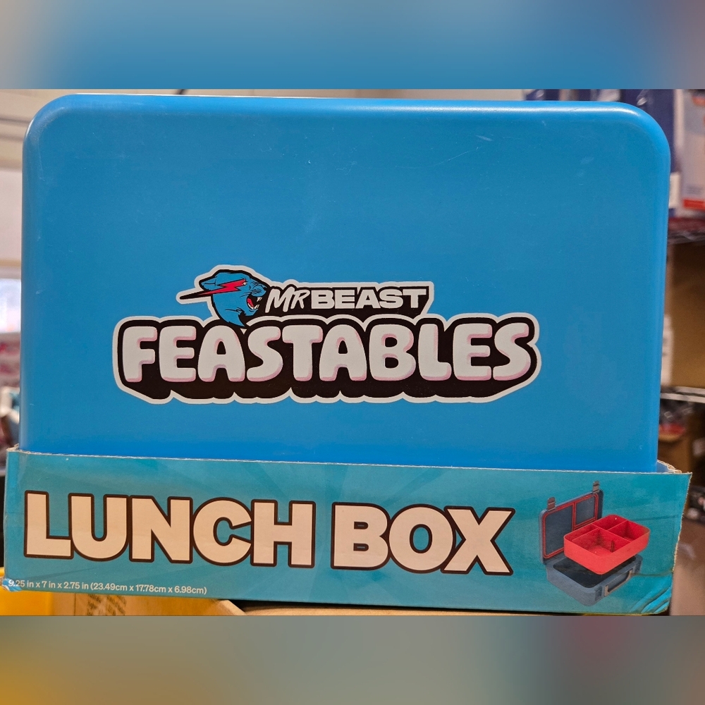 NEW Mr Beast Feastables Worlds Coolest Lunch Box Blue/Pink